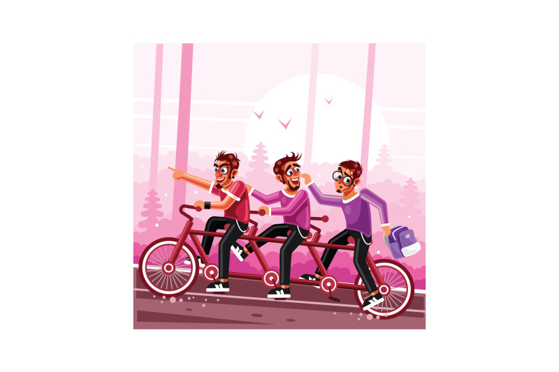 teamwork-riding-tandem-bicycle-illustration