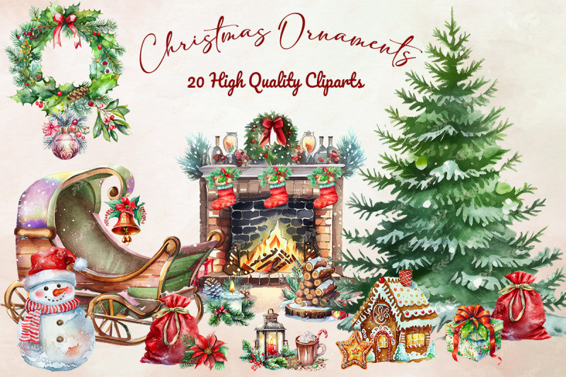 christmas-ornaments-cliparts-bundle