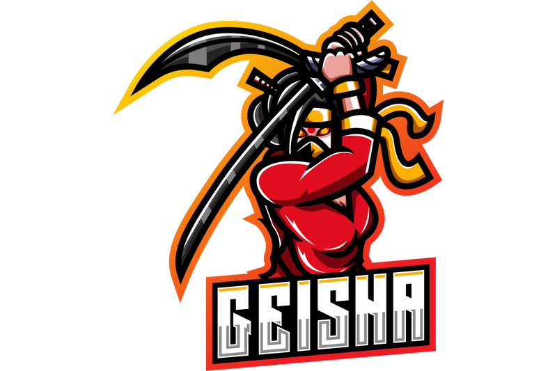 geisha-esport-mascot-logo-design