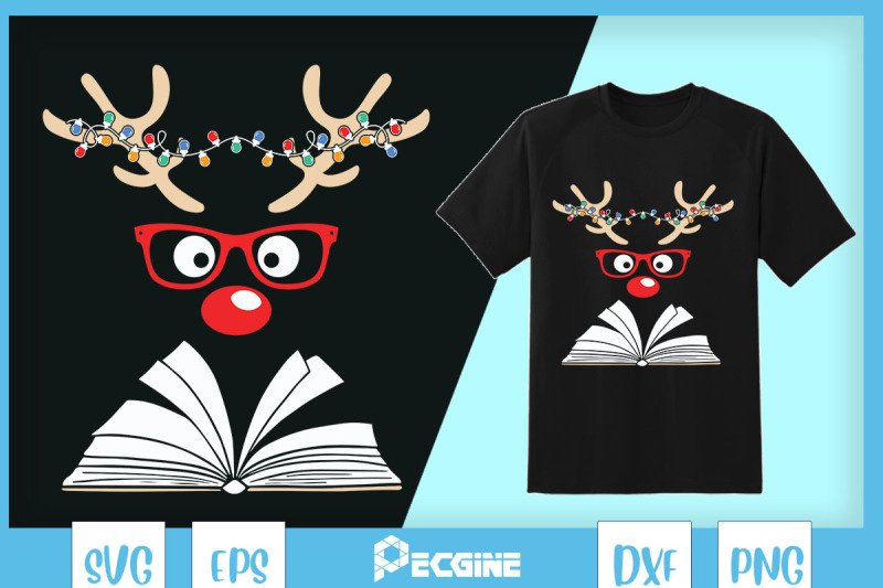 book-christmas-reindeer-face-reading