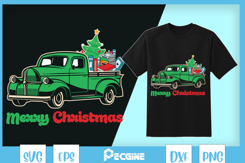 merry-christmas-truck-christmas-book-svg