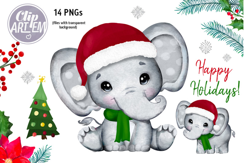 boy-christmas-elephant-14-clip-art-png-images-watercolor-bundle