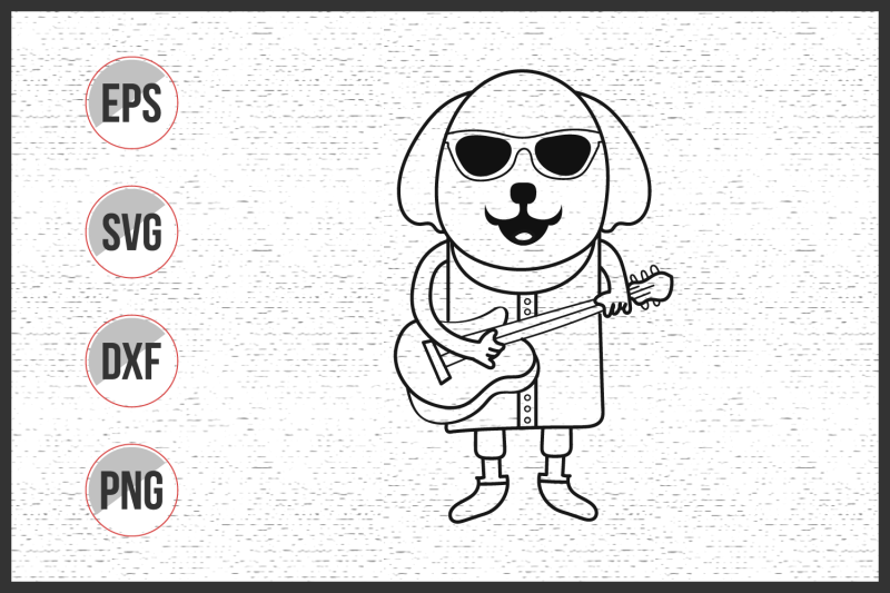 dog-guitarist-vector-outline-graphic