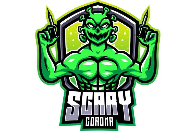 scary-corona-esport-mascot-logo-design