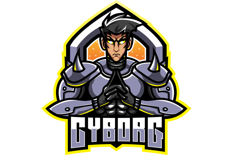 Cyborg esport mascot logo design By Visink | TheHungryJPEG
