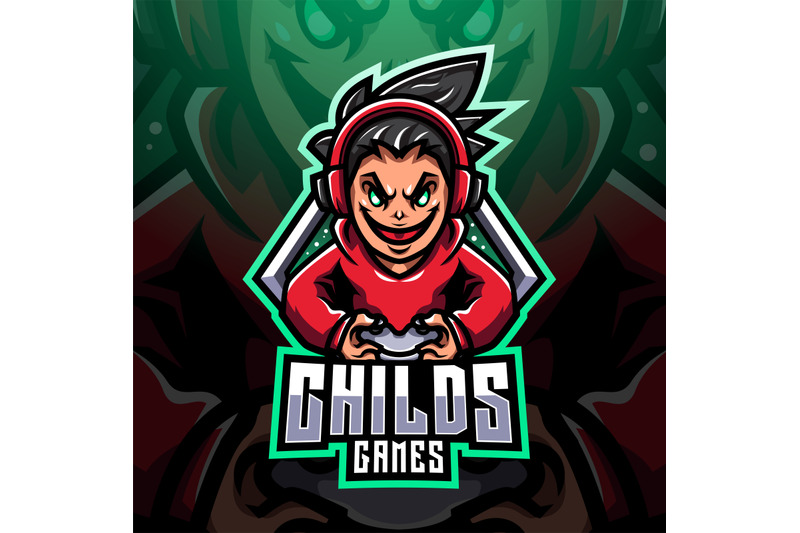 childs-gamer-esport-mascot-logo-design