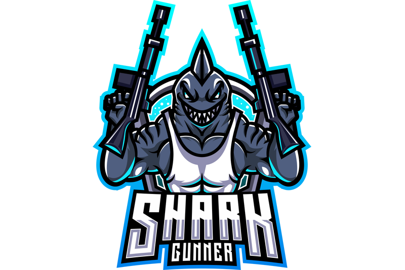 shark-gunner-esport-mascot-logo