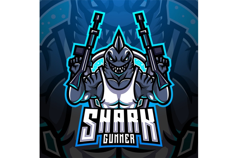 shark-gunner-esport-mascot-logo