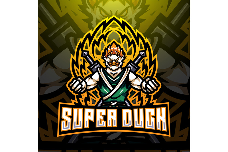 super-duck-esport-mascot-logo-design