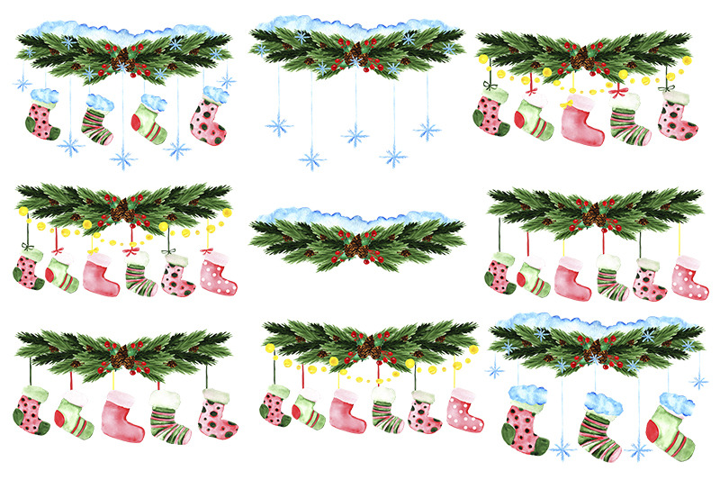 watercolor-christmas-stocking-christmas-family-ornaments
