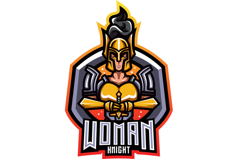 women-knight-esport-mascot-logo