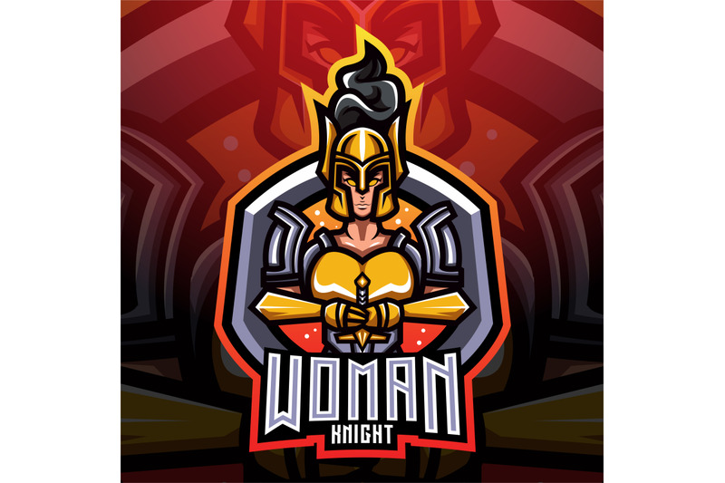 women-knight-esport-mascot-logo