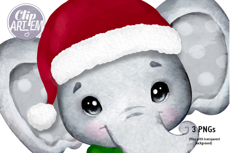 christmas-boy-elephant-watercolor-png-clip-art-image-sublimationn