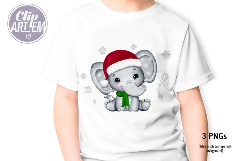 christmas-boy-elephant-watercolor-png-clip-art-image-sublimationn