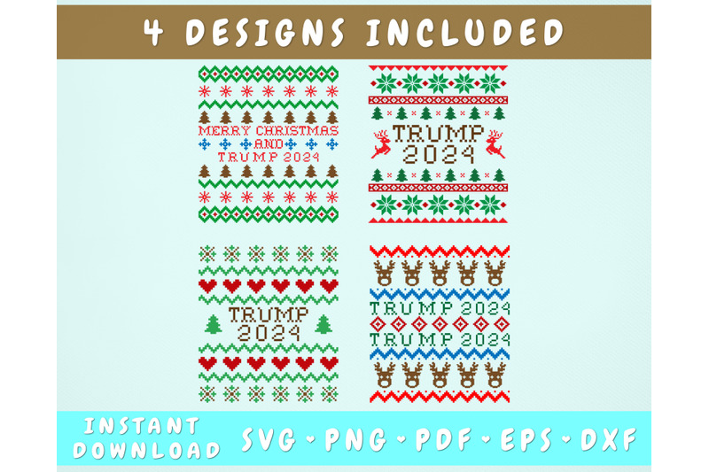 trump-2024-ugly-christmas-sweater-svg-bundle-4-designs-trump-2024-pn