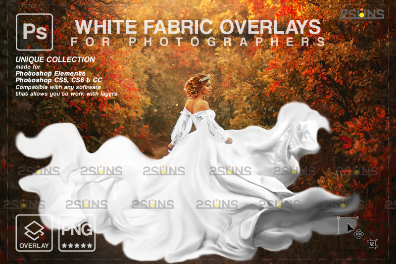 white-flying-fabric-photoshop-overlay-png