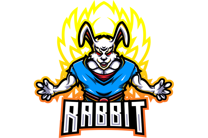 rabbit-super-esport-mascot-logo-design