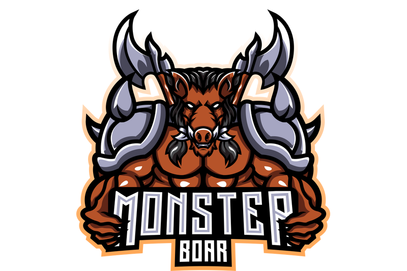 monster-boar-esport-mascot-logo-design