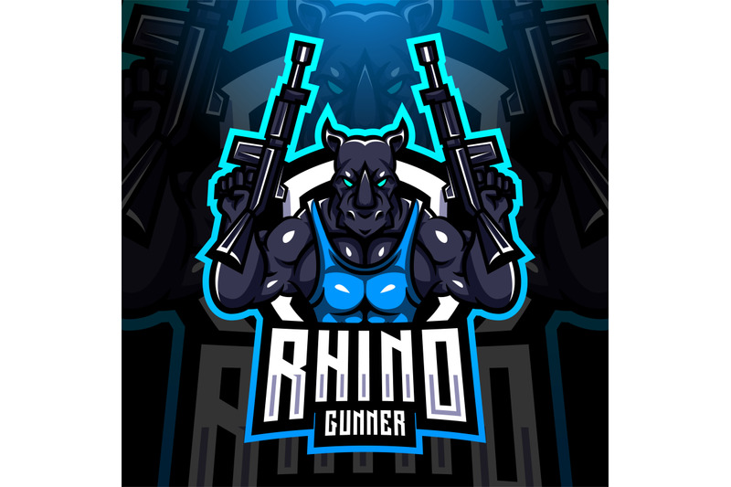 rhino-gunner-esport-mascot-logo-design