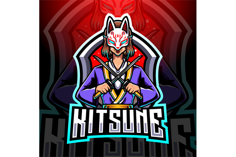 kitsune-girl-esport-mascot-logo-design