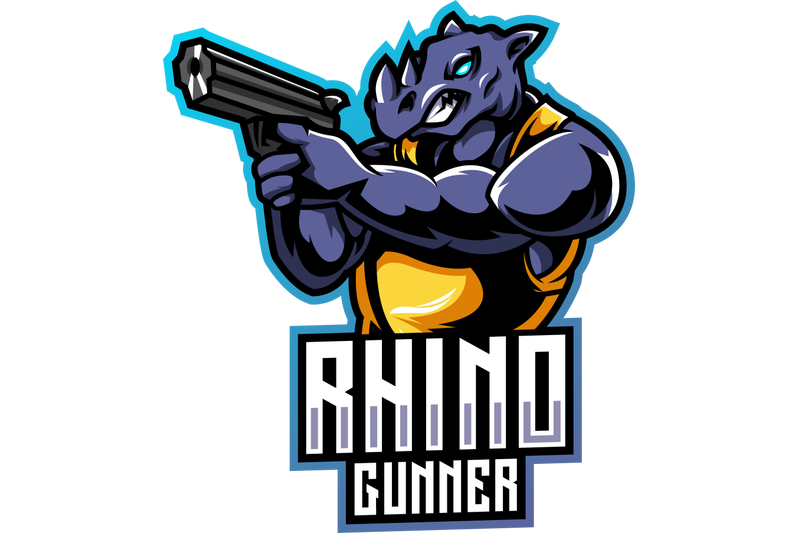 rhino-gunner-esport-mascot-logo-design