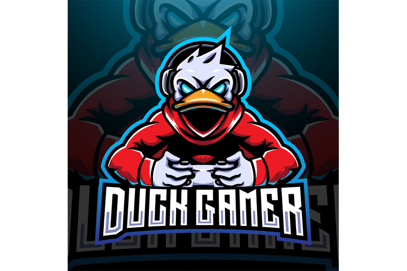 duck-gamer-esport-mascot-logo-design