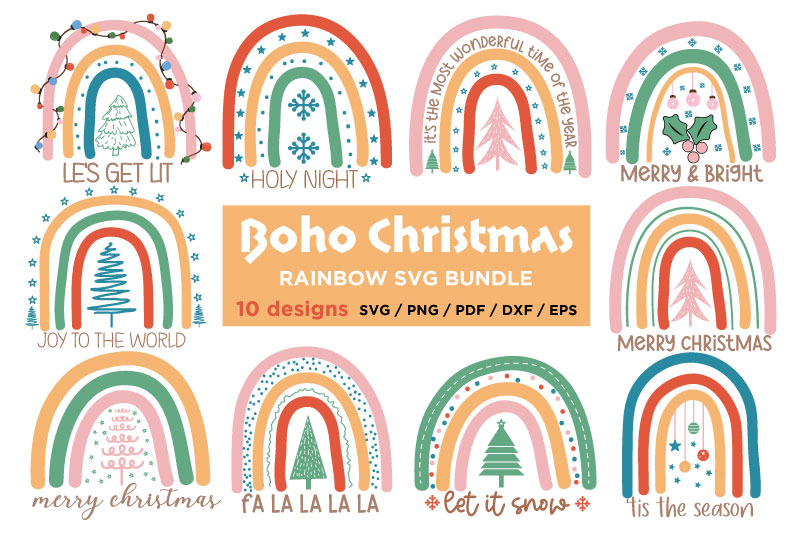 boho-christmas-rainbow-svg-bundle-boho-rainbow-svg