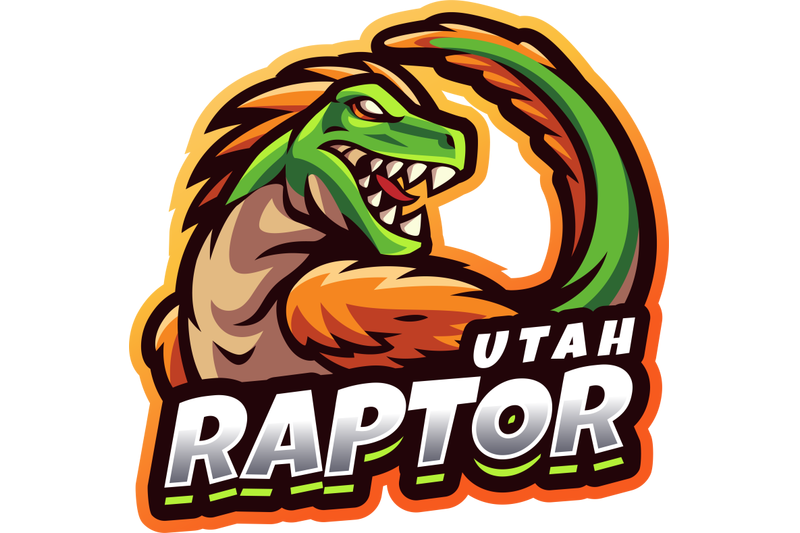 utahraptor-esport-mascot-logo-design