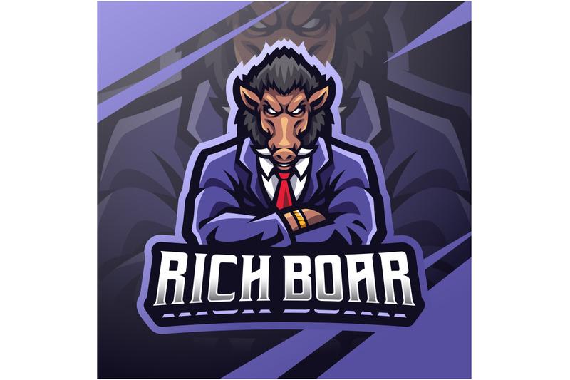 rich-boar-esport-mascot-logo-design