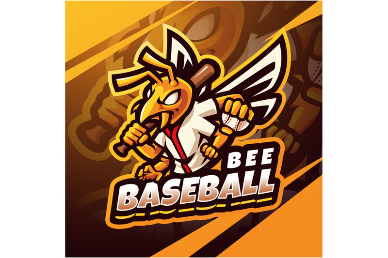 bee-baseball-esport-mascot-logo-design