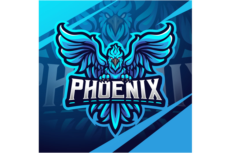 blue-phoenix-esport-mascot-logo-design