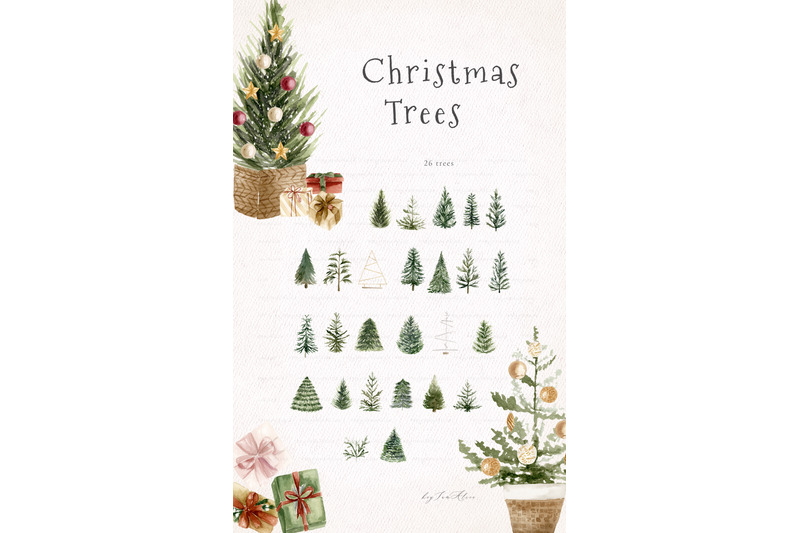 christmas-trees-element-set