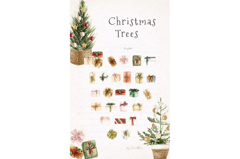 christmas-trees-element-set