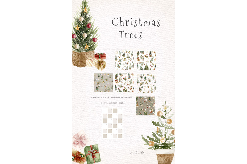 christmas-trees-element-set