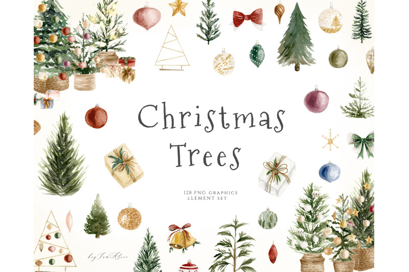 christmas-trees-element-set