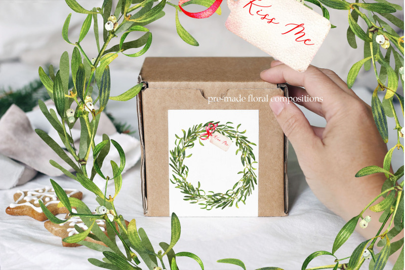christmas-greenery-bouquet-mistletoe-watercolor-png