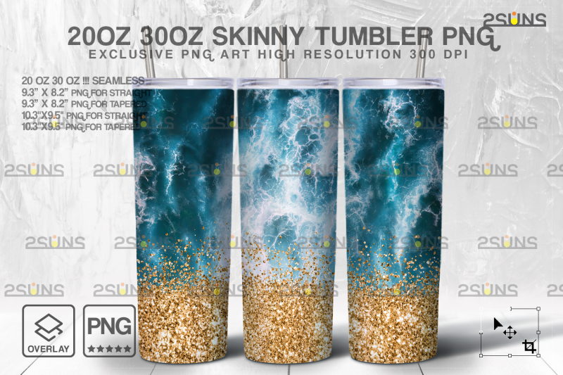 20oz-sea-gold-glitter-skinny-tumbler-seamless-design-sublimation-png