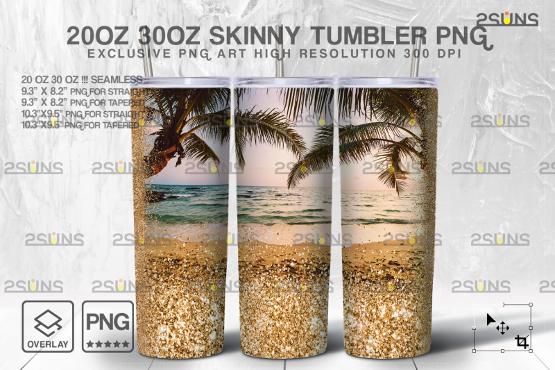 20oz-sea-gold-glitter-skinny-tumbler-seamless-design-sublimation-png