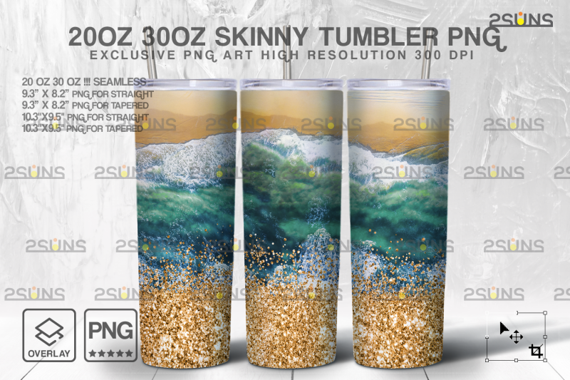 20oz-sea-gold-glitter-skinny-tumbler-seamless-design-sublimation-png