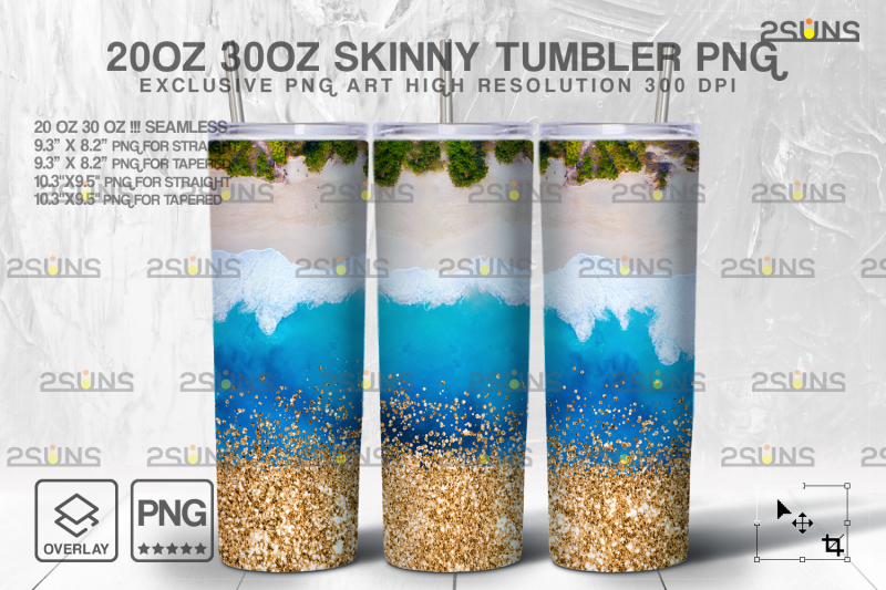 20oz-sea-gold-glitter-skinny-tumbler-seamless-design-sublimation-png