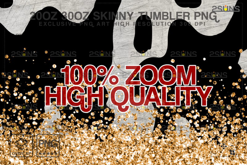 20oz-cowhide-gold-glitter-skinny-tumbler-seamless-design-sublimation