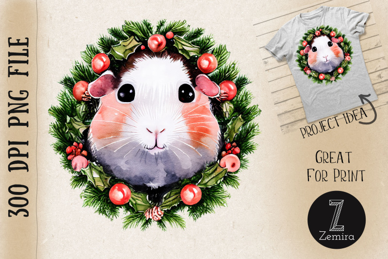 cute-hamster-mouse-in-christmas-wreath