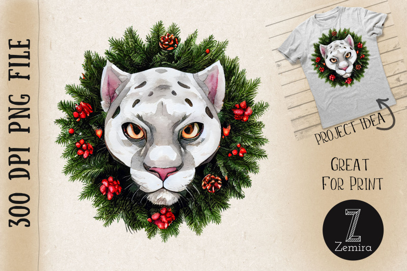 panther-in-christmas-wreath