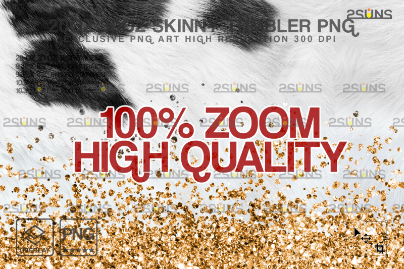 20oz-cowhide-gold-glitter-skinny-tumbler-seamless-design-sublimation