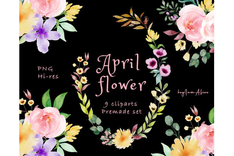 april-flower-composition-set