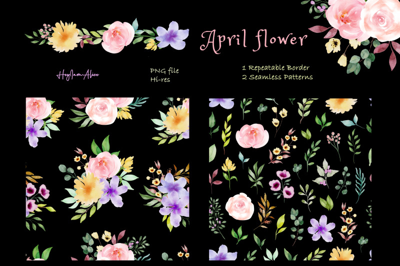 april-flower-composition-set
