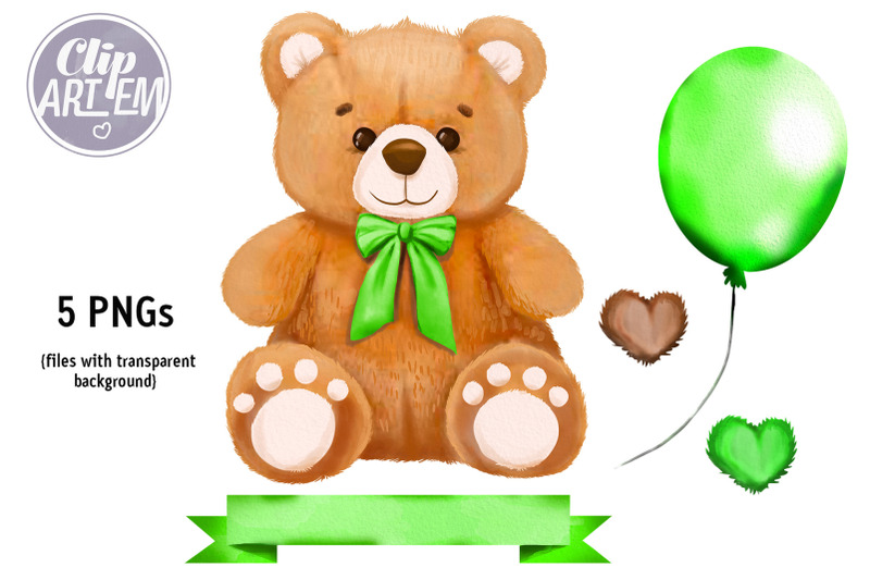 cute-green-boy-bear-clip-art-5-png-watercolor-images