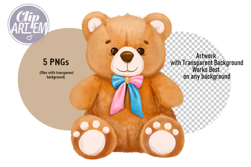 cute-unisex-pink-blue-baby-bear-watercolor-clip-art-5-png-images