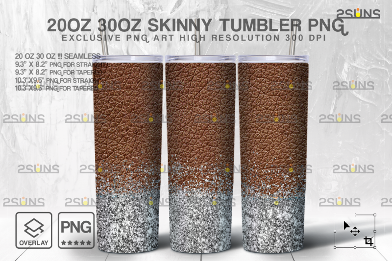 20oz-glitter-silver-leather-skinny-tumbler-seamless-pattern-design