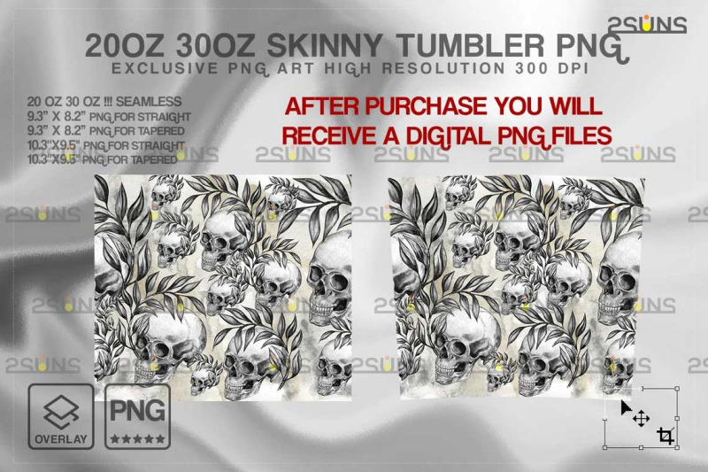 20oz-skulls-and-flower-skinny-tumbler-design-sublimation-design